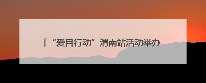 “爱目行动”渭南站活动举办 京渭医疗合作助力儿童视力保护