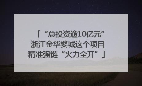 “总投资逾10亿元” 浙江金华婺城这个项目精准强链“火力全开”