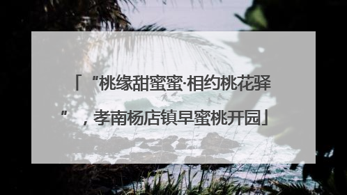“桃缘甜蜜蜜·相约桃花驿”，孝南杨店镇早蜜桃开园