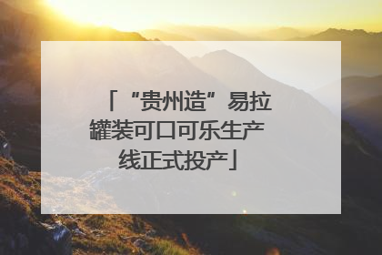 “贵州造”易拉罐装可口可乐生产线正式投产