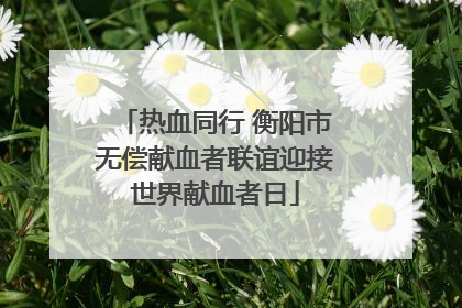 热血同行 衡阳市无偿献血者联谊迎接世界献血者日