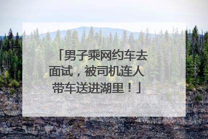 男子乘网约车去面试，被司机连人带车送进湖里！