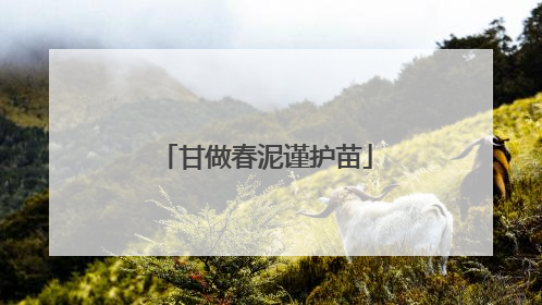 甘做春泥谨护苗