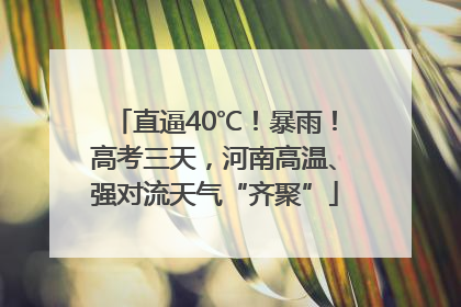 直逼40℃！暴雨！高考三天，河南高温、强对流天气“齐聚”