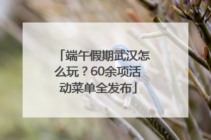 端午假期武汉怎么玩？60余项活动菜单全发布
