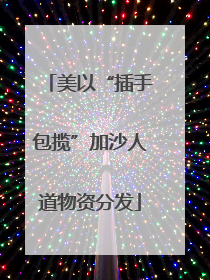 美以“插手包揽”加沙人道物资分发