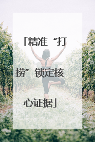 精准“打捞”锁定核心证据