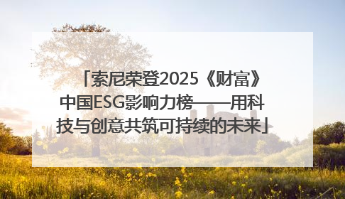 索尼荣登2025《财富》中国ESG影响力榜——用科技与创意共筑可持续的未来