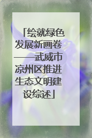 绘就绿色发展新画卷——武威市凉州区推进生态文明建设综述