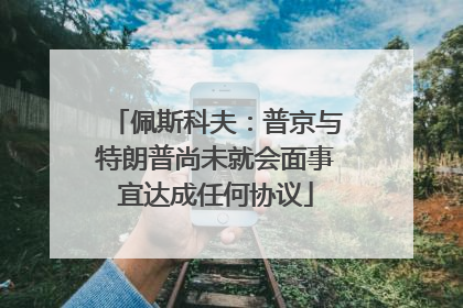 佩斯科夫：普京与特朗普尚未就会面事宜达成任何协议