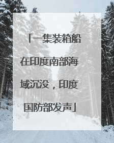 一集装箱船在印度南部海域沉没，印度国防部发声