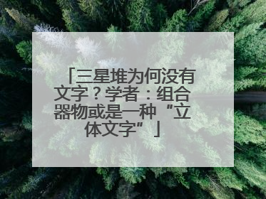 三星堆为何没有文字？学者：组合器物或是一种“立体文字”