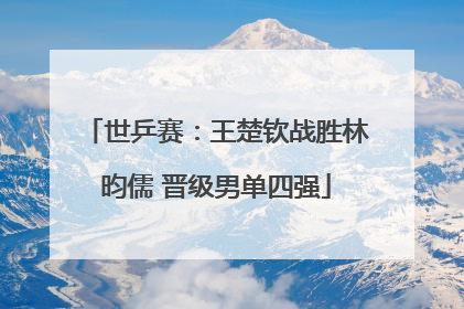 世乒赛：王楚钦战胜林昀儒 晋级男单四强