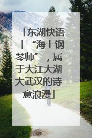 东湖快语丨“海上钢琴师”，属于大江大湖大武汉的诗意浪漫