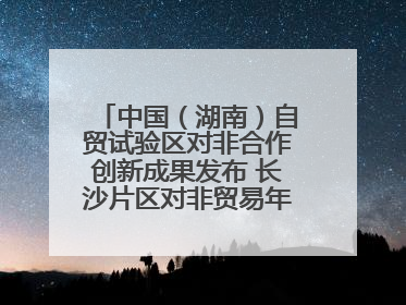 中国（湖南）自贸试验区对非合作创新成果发布 长沙片区对非贸易年均增长141%