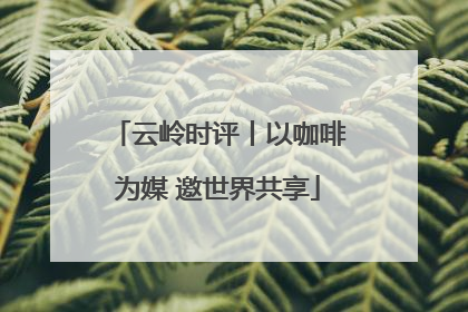云岭时评丨以咖啡为媒 邀世界共享