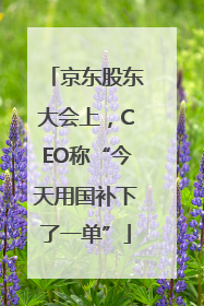 京东股东大会上，CEO称“今天用国补下了一单”