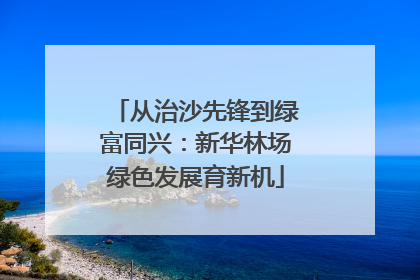 从治沙先锋到绿富同兴：新华林场绿色发展育新机