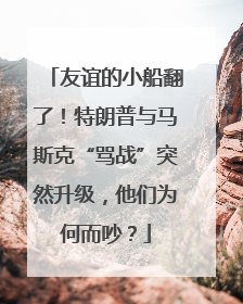 友谊的小船翻了！特朗普与马斯克“骂战”突然升级，他们为何而吵？