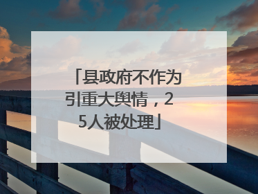 县政府不作为引重大舆情，25人被处理
