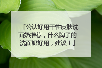 公认好用干性皮肤洗面奶推荐，什么牌子的洗面奶好用，建议！