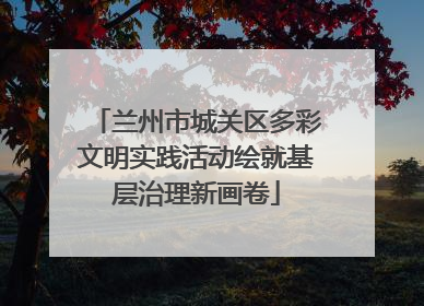 兰州市城关区多彩文明实践活动绘就基层治理新画卷