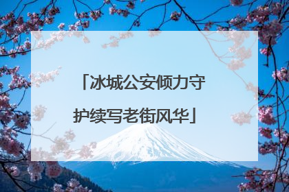 冰城公安倾力守护续写老街风华