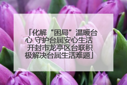 化解“困局”温暖台心 守护台属安心生活 开封市龙亭区台联积极解决台属生活难题