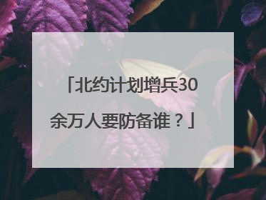 北约计划增兵30余万人要防备谁？