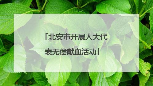 北安市开展人大代表无偿献血活动