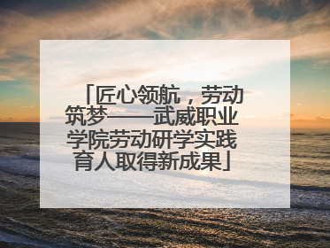 匠心领航，劳动筑梦——武威职业学院劳动研学实践育人取得新成果