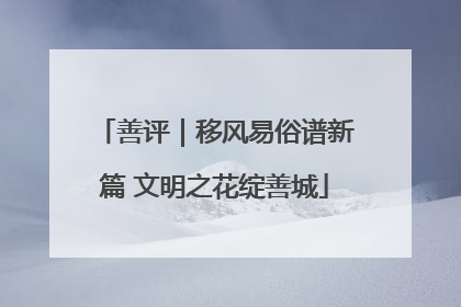 善评｜移风易俗谱新篇 文明之花绽善城