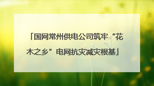 国网常州供电公司筑牢“花木之乡”电网抗灾减灾根基