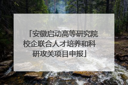 安徽启动高等研究院校企联合人才培养和科研攻关项目申报
