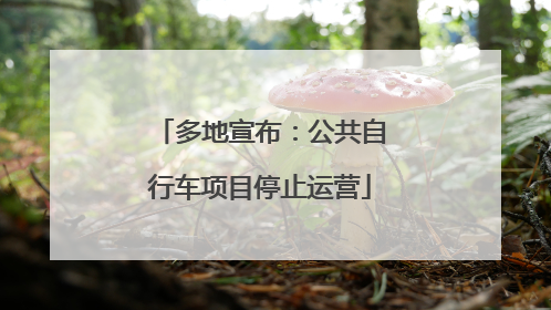 多地宣布：公共自行车项目停止运营