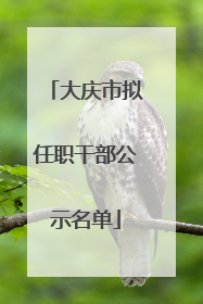 大庆市拟任职干部公示名单