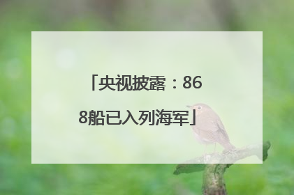 央视披露：868船已入列海军