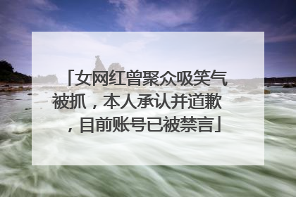 女网红曾聚众吸笑气被抓，本人承认并道歉，目前账号已被禁言