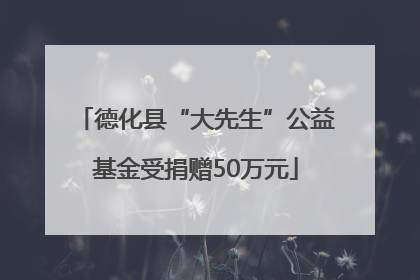 德化县“大先生”公益基金受捐赠50万元
