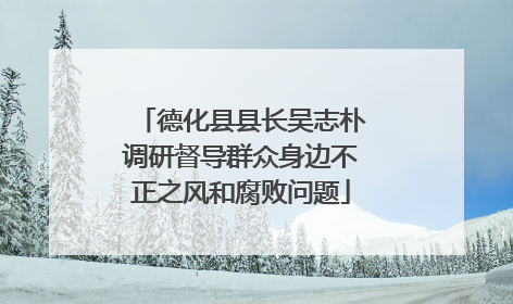 德化县县长吴志朴调研督导群众身边不正之风和腐败问题