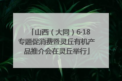 山西（大同）6·18专题促消费暨灵丘有机产品推介会在灵丘举行