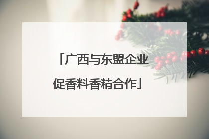 广西与东盟企业促香料香精合作