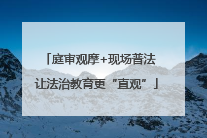 庭审观摩+现场普法 让法治教育更“直观”