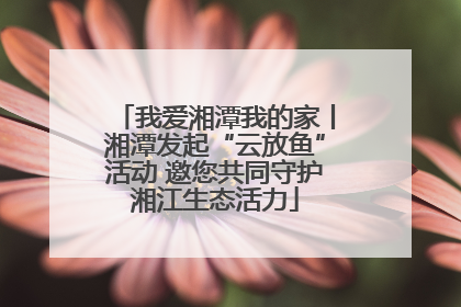 我爱湘潭我的家丨湘潭发起“云放鱼”活动 邀您共同守护湘江生态活力