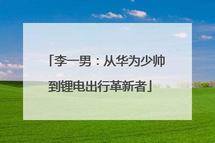 李一男：从华为少帅到锂电出行革新者