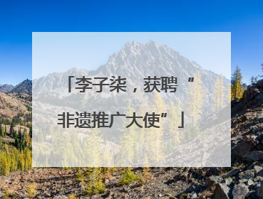 李子柒，获聘“非遗推广大使”