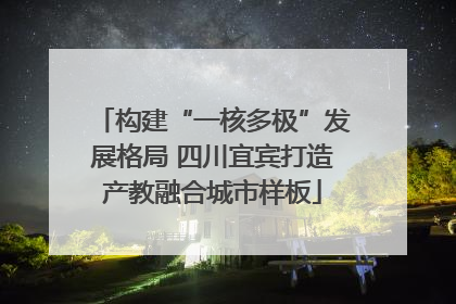 构建“一核多极”发展格局 四川宜宾打造产教融合城市样板