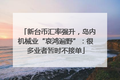 新台币汇率强升，岛内机械业“哀鸿遍野”：很多业者暂时不接单