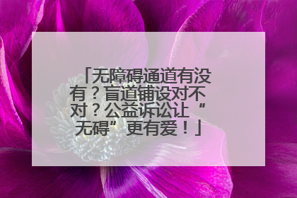 无障碍通道有没有？盲道铺设对不对？公益诉讼让“无碍”更有爱！