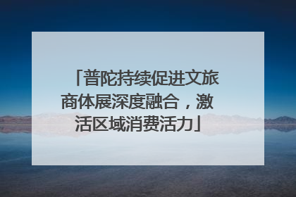 普陀持续促进文旅商体展深度融合，激活区域消费活力